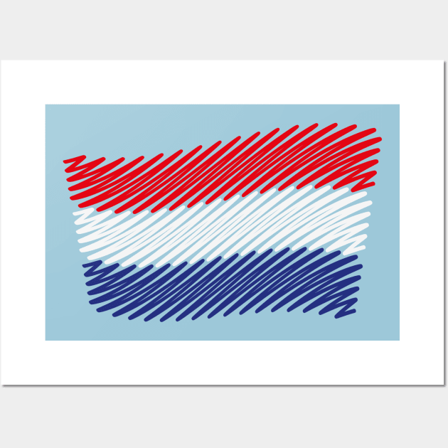 Flag Of The Netherlands / Tricolor (Scribble) Wall Art by MrFaulbaum